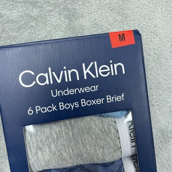 Calvin Klein Boys 6-Pack Boxer Briefs Medium Cotton Stretch Comfort d0516 - Picture 2 of 5